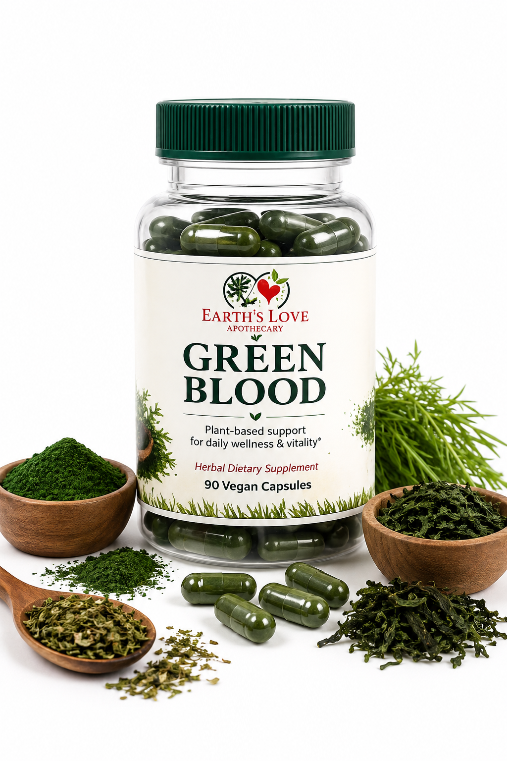 Green Blood | Spirulina + Chlorella Capsules