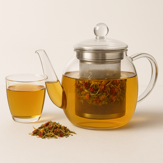 Earth’s Love Glass Teapot with Stainless Steel Infuser (600 mL)