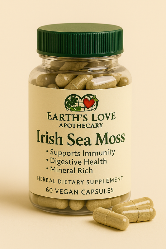 Irish Sea Moss – Mineral Rich Superfood Capsules (Earth’s Love Apothecary – 60 Vegan Capsules)