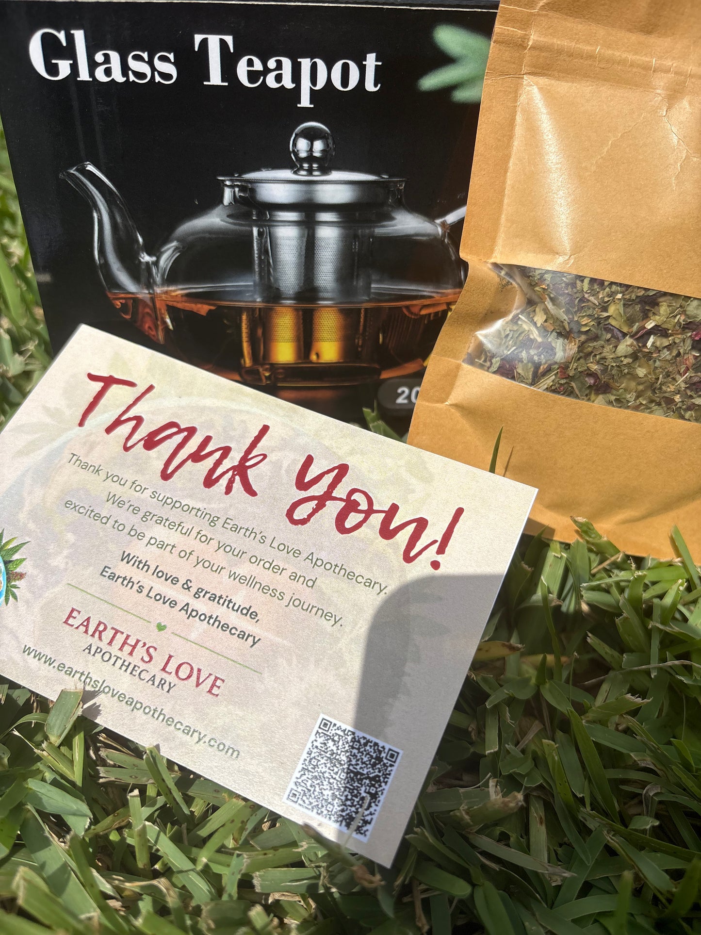 Earth’s Love Glass Teapot with Stainless Steel Infuser (600 mL)