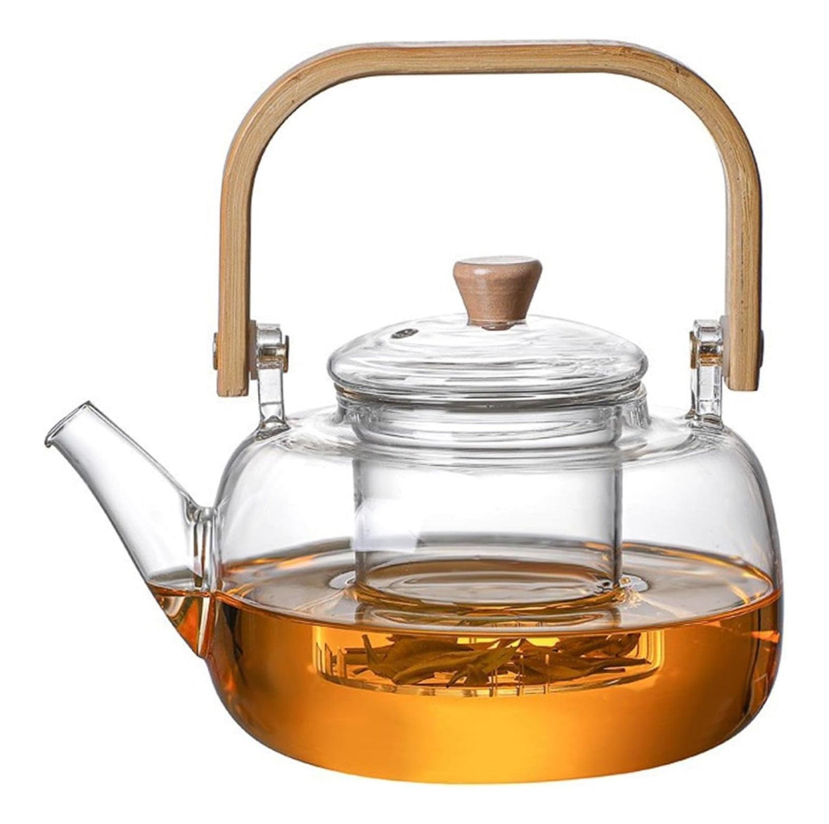 Earth’s Love Glass Teapot with Bamboo Handle (30oz)